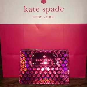 Kate Spade Outlet Pink/Black ID Card Holder, New